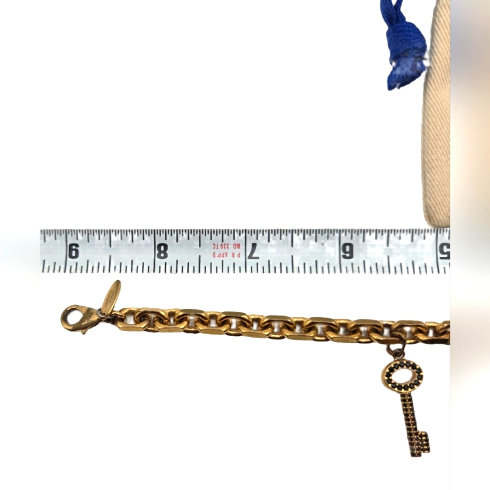 #27 Louis Vuitton Bracelet Padlock Key Metal Gold x Black M75435 - RARE/VINTAGE - Picture 12 of 13